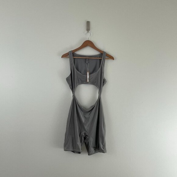 SKIMS Other - Skims Shine Swim Cut-out One Piece Cycle Suit in Smoke Size Large